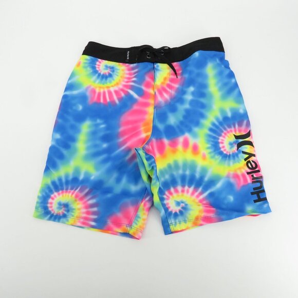 Hurley Boy's Tie-Dye Swim Shorts Pocket Drawstring Waist Size 10 NWT $38 - Picture 1 of 3